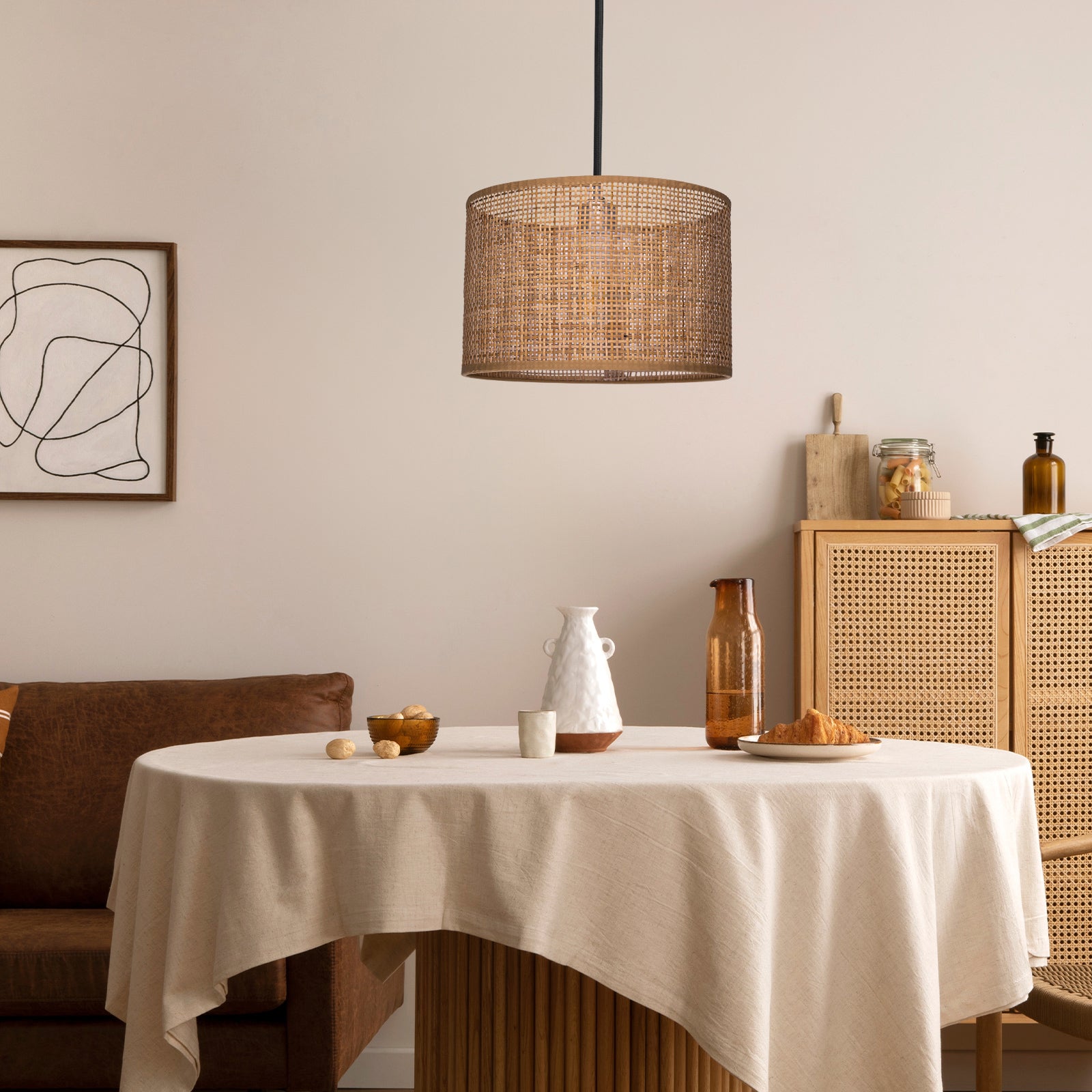 Light Source 30cm Medium 30cm Rattan Shade – Verve Lighting